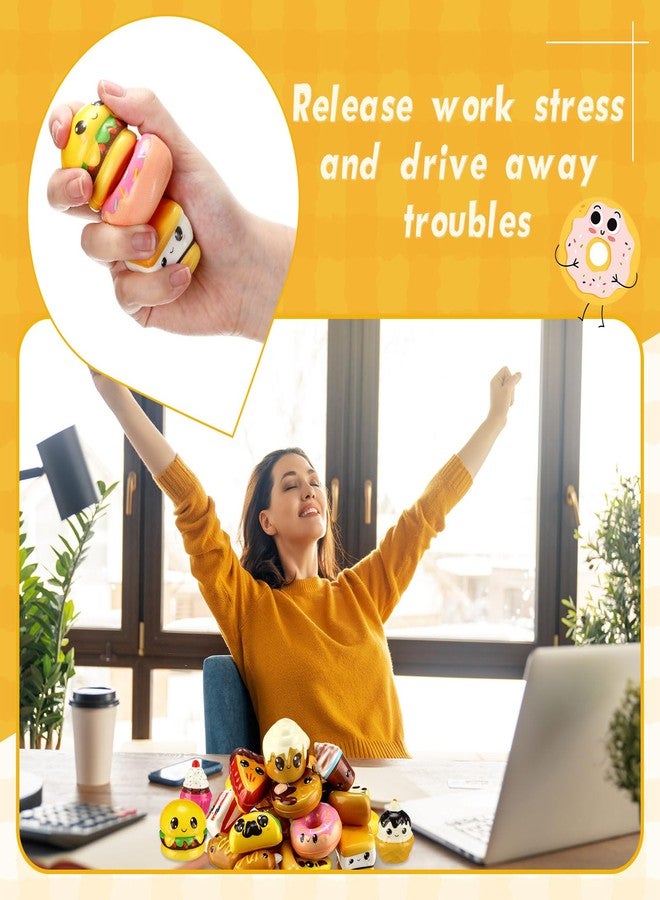 Arrowbash 36 Pcs Mini Slow Rising Toys Fast Food Foam Stress Relief Toys in Hot Dog Cake Bread Smore Pizza Biscuit Donut Food Goodie Bag Fillers for Adults Party Favors - Image 3